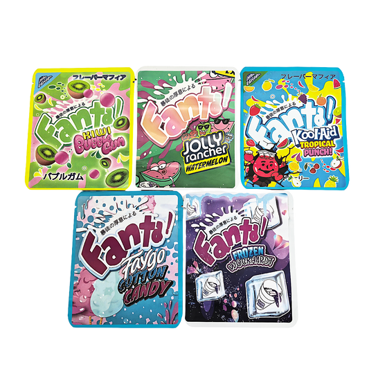 25 Pack - 3.5g Thick Sticker Mylar Bags Premium Smell Proof Packaging  | Fanta Candy Collection