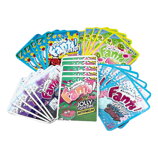 25 Pack 3.5g Thick Sticker Mylar Bags Premium Smell Proof Packaging Mix  | Fanta Candy Collection
