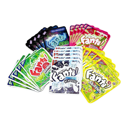 25 Pack 3.5g Thick Sticker Mylar Bags Premium Smell Proof Packaging Mix | Fanta Candy Collection Vol. 2