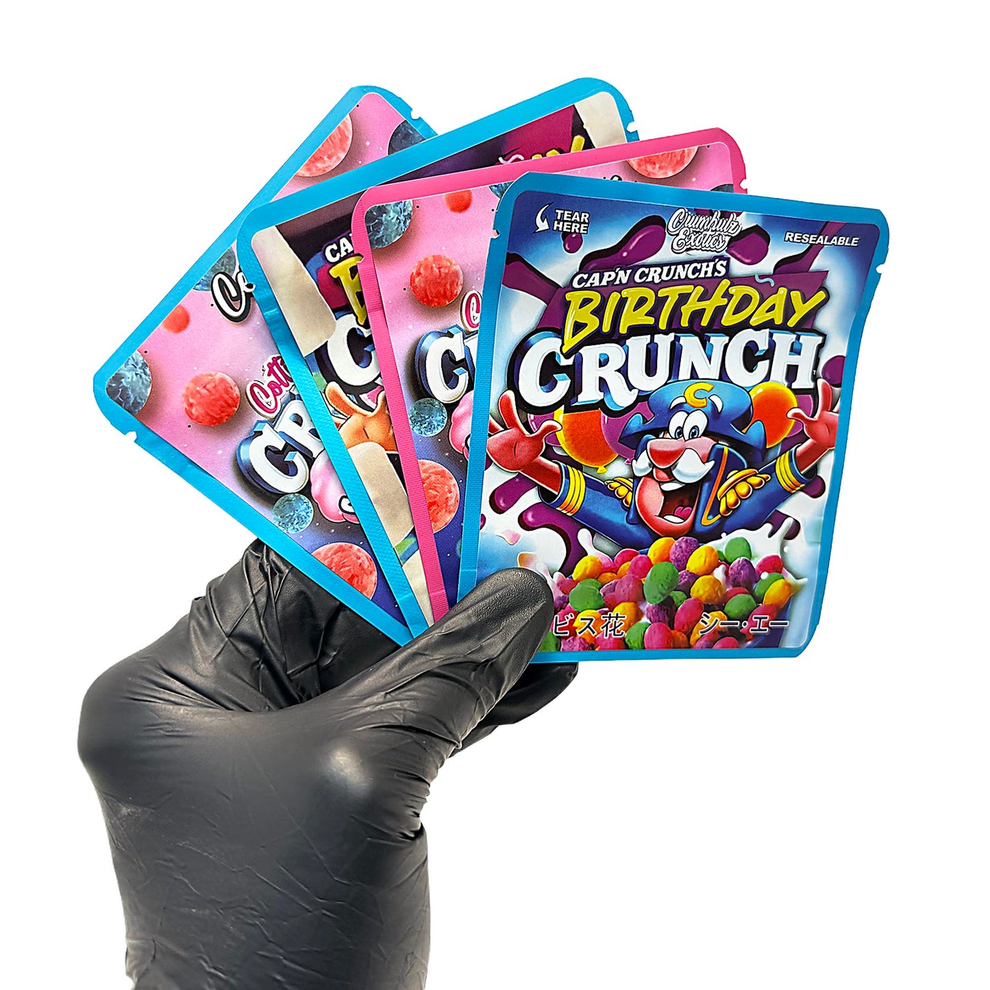 25 Pack 3.5g Thick Sticker Mylar Bags Premium Smell Proof Packaging Mix  | Crunch Cereal Collection