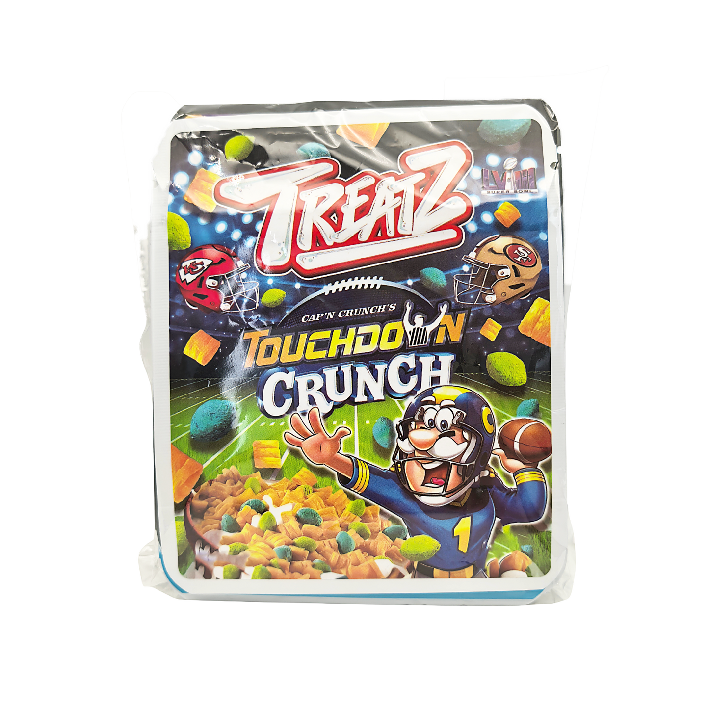 25 Pack - 3.5g Thick Sticker Mylar Bags Premium Smell Proof Packaging  | Treatz Crunch Collection