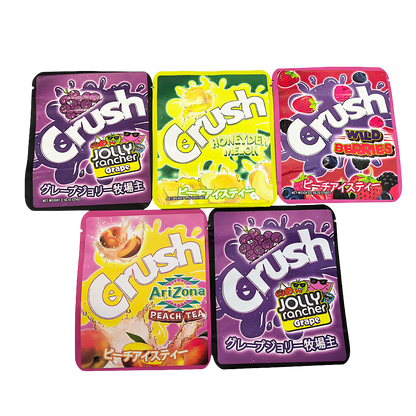 25 Pack - 3.5g Thick Sticker Mylar Bags Premium Smell Proof Packaging  | Crush Soda Collection