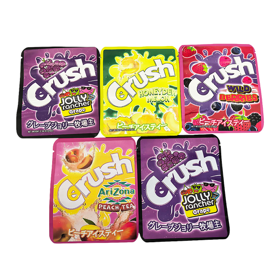 25 Pack - 3.5g Thick Sticker Mylar Bags Premium Smell Proof Packaging  | Crush Soda Collection