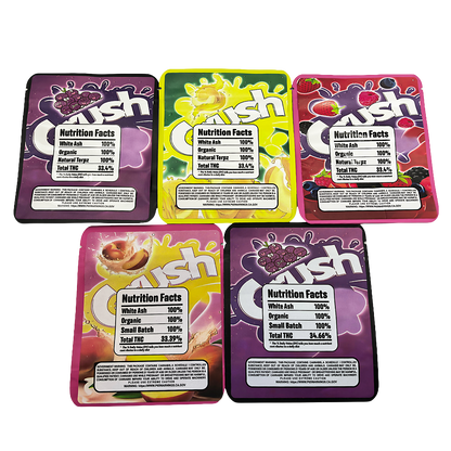 25 Pack - 3.5g Thick Sticker Mylar Bags Premium Smell Proof Packaging  | Crush Soda Collection