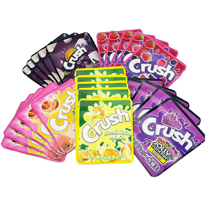 25 Pack 3.5g Thick Sticker Mylar Bags Premium Smell Proof Packaging Mix  | Crush Soda Collection