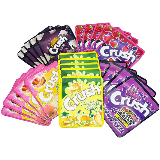 25 Pack 3.5g Thick Sticker Mylar Bags Premium Smell Proof Packaging Mix  | Crush Soda Collection