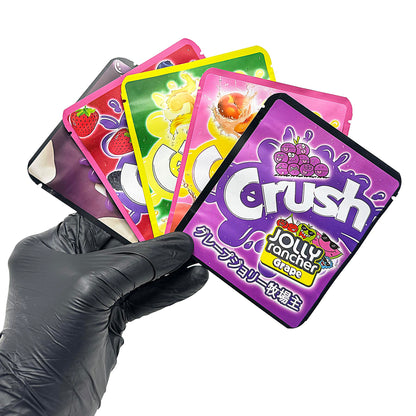 25 Pack 3.5g Thick Sticker Mylar Bags Premium Smell Proof Packaging Mix  | Crush Soda Collection