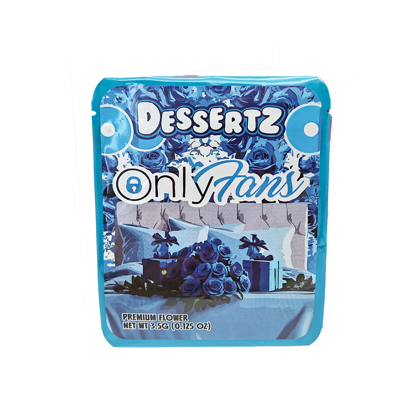 25 Pack - 3.5g Thick Sticker Mylar Bags Premium Smell Proof Packaging  | Dessertz Collection