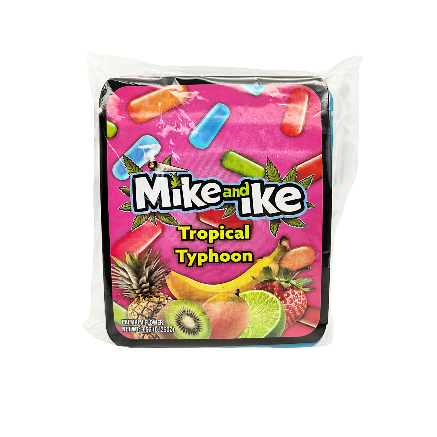 25 Pack - 3.5g Thick Sticker Mylar Bags Premium Smell Proof Packaging  | Mike & Ike Candy Collection