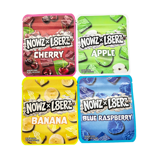 25 Pack - 3.5g Thick Sticker Mylar Bags Premium Smell Proof Packaging  | Now & Later Candy Collection