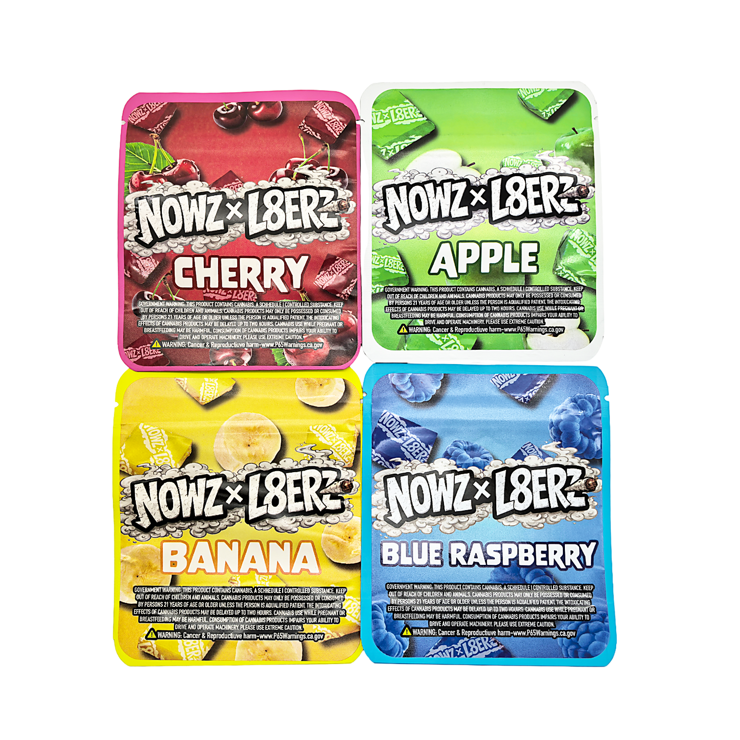 25 Pack - 3.5g Thick Sticker Mylar Bags Premium Smell Proof Packaging  | Now & Later Candy Collection