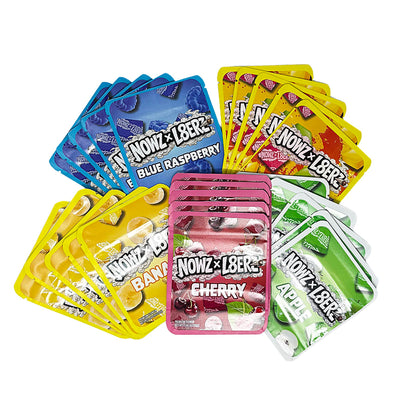 25 Pack 3.5g Thick Sticker Mylar Bags Premium Smell Proof Packaging Mix  | Now & Later Candy Collection