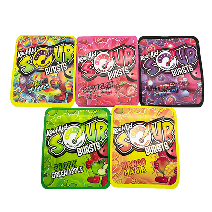 25 Pack - 3.5g Thick Sticker Mylar Bags Premium Smell Proof Packaging  | Sour Bursts Collection