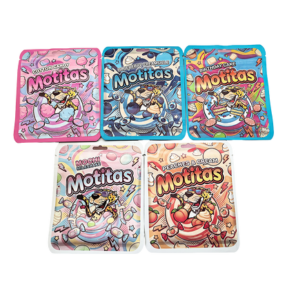 25 Pack - 3.5g Thick Sticker Mylar Bags Premium Smell Proof Packaging  | Motitas Collection