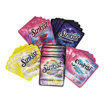 25 Pack 3.5g Thick Sticker Mylar Bags Premium Smell Proof Packaging Mix  | Sunkist Collection