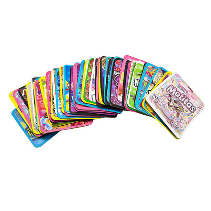 50 Pack 3.5g Thick Sticker Mylar Bags Premium Smell Proof Packaging Mix - Assorted Pack