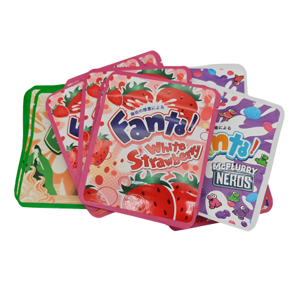 32 Pack - 3.5g Thick Sticker Mylar Bags - Premium Smell Proof Packaging Mix - Fanta Fun Set