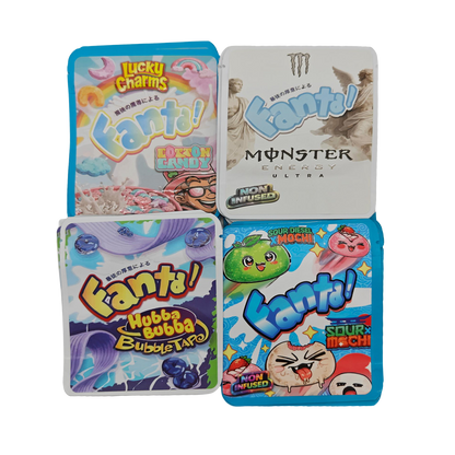 32 Pack - 3.5g Thick Sticker Mylar Bags - Premium Smell Proof Packaging Mix - Fanta Exotic Set