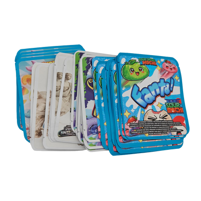 32 Pack - 3.5g Thick Sticker Mylar Bags - Premium Smell Proof Packaging Mix - Fanta Exotic Set
