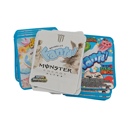 32 Pack - 3.5g Thick Sticker Mylar Bags - Premium Smell Proof Packaging Mix - Fanta Exotic Set