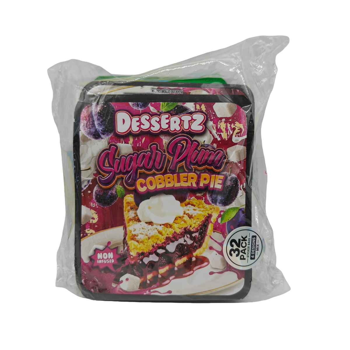 32 Pack - 3.5g Thick Sticker Mylar Bags - Premium Smell Proof Packaging Mix - Dessertz Unique Set