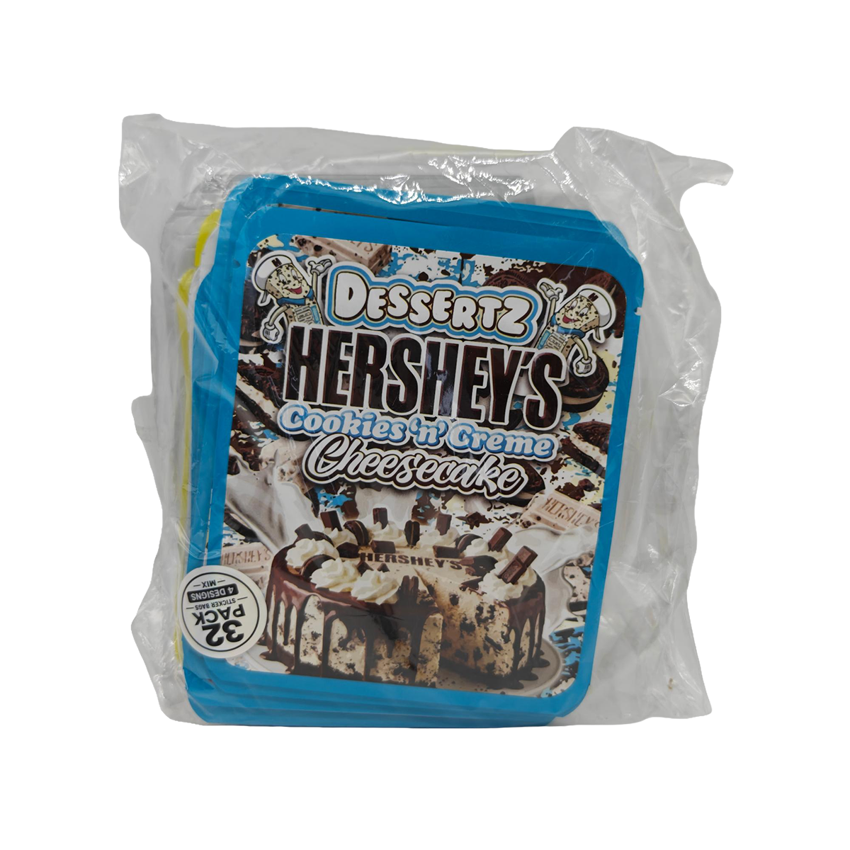 32 Pack - 3.5g Thick Sticker Mylar Bags - Premium Smell Proof Packaging Mix - Dessertz Sweets Set