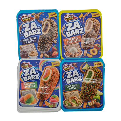 32 Pack - 3.5g Thick Sticker Mylar Bags - Premium Smell Proof Packaging Mix - Za Barz