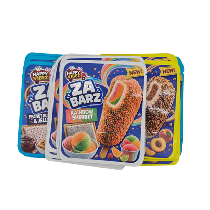32 Pack - 3.5g Thick Sticker Mylar Bags - Premium Smell Proof Packaging Mix - Za Barz