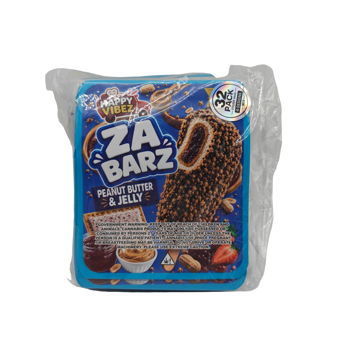 32 Pack - 3.5g Thick Sticker Mylar Bags - Premium Smell Proof Packaging Mix - Za Barz