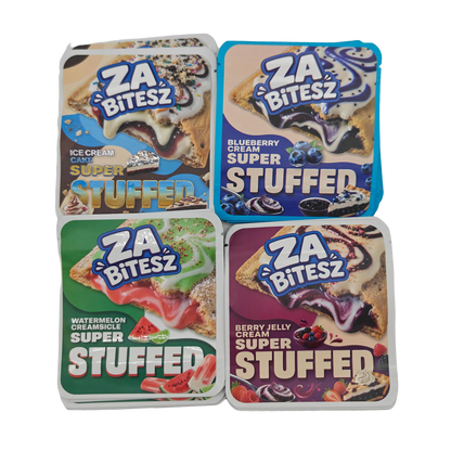 32 Pack - 3.5g Thick Sticker Mylar Bags - Premium Smell Proof Packaging Mix - Za Bitesz