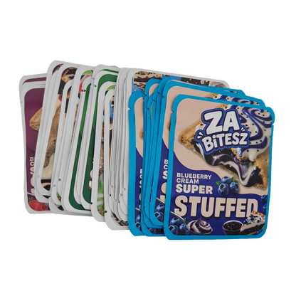 32 Pack - 3.5g Thick Sticker Mylar Bags - Premium Smell Proof Packaging Mix - Za Bitesz
