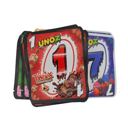 32 Pack - 3.5g Thick Sticker Mylar Bags - Premium Smell Proof Packaging Mix - Unoz Basic Set