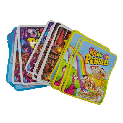 32 Pack - 3.5g Thick Sticker Mylar Bags - Premium Smell Proof Packaging Mix - Pebbles Set