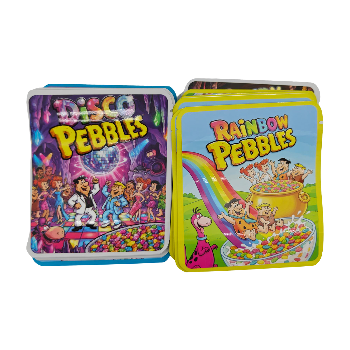 32 Pack - 3.5g Thick Sticker Mylar Bags - Premium Smell Proof Packaging Mix - Pebbles Set