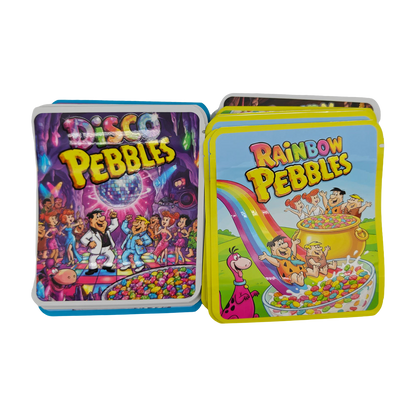 32 Pack - 3.5g Thick Sticker Mylar Bags - Premium Smell Proof Packaging Mix - Pebbles Set