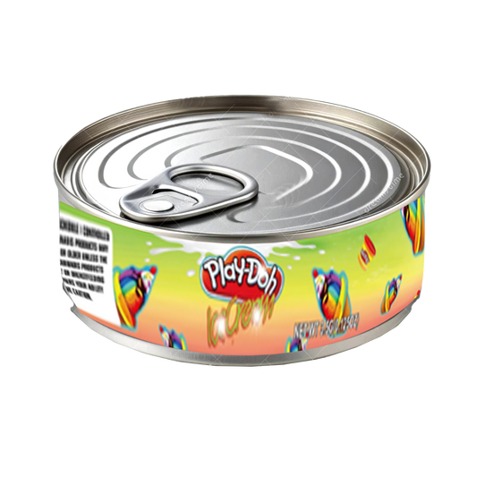 12 Pack - 3.5G Tin Can Style Metal Pull-Top Decorative Storage Containers with Lids - Play-Doh