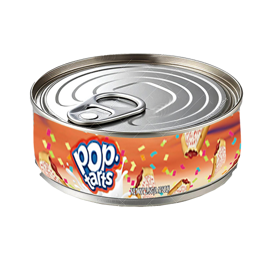 12 Pack - 3.5G Tin Can Style Metal Pull-Top Decorative Storage Containers with Lids - Pop Tarts