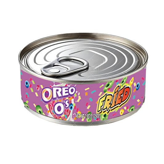 12 Pack - 3.5G Tin Can Style Metal Pull-Top Decorative Storage Containers with Lids - Oreo's Fried