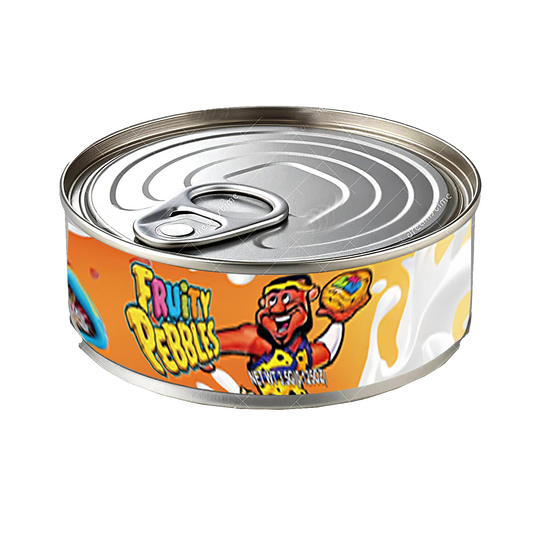 12 Pack - 3.5G Tin Can Style Metal Pull-Top Decorative Storage Containers with Lids - Fruity Pebbles