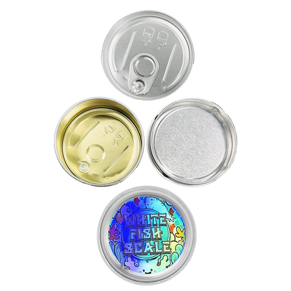 12 Pack - 3.5G Tin Can Style Metal Pull-Top Decorative Storage Containers with Lids - White Fish Scale