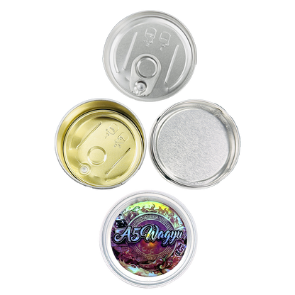 12 Pack - 3.5G Tin Can Style Metal Pull-Top Decorative Storage Containers with Lids - A5 Wagyu