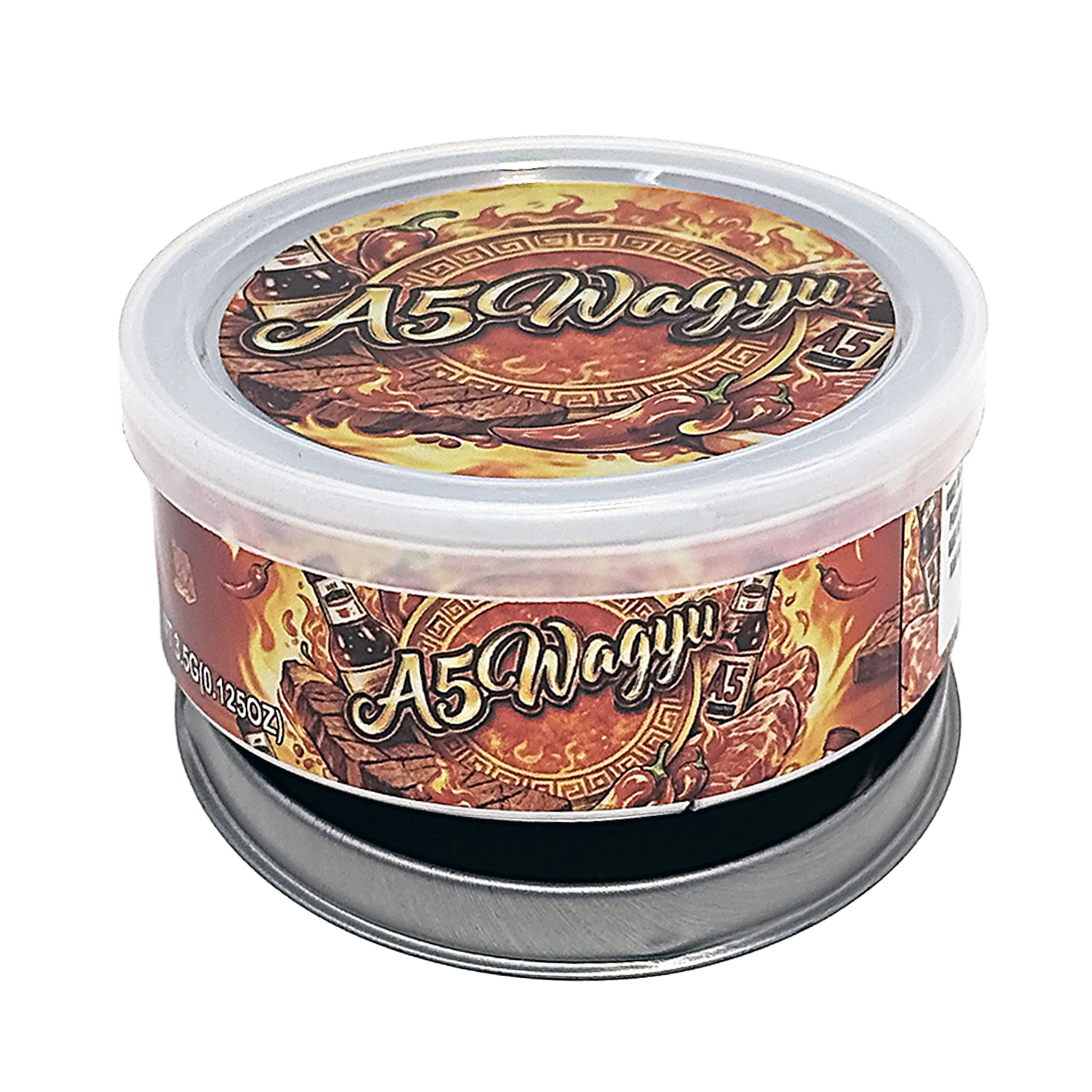 12 Pack - 3.5G Tin Can Style Metal Pull-Top Decorative Storage Containers with Lids - A5 Wagyu