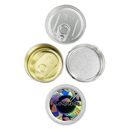 12 Pack - 3.5G Tin Can Style Metal Pull-Top Decorative Storage Containers with Lids - Caviar