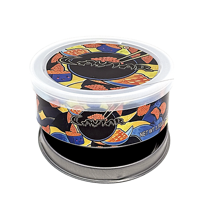 12 Pack - 3.5G Tin Can Style Metal Pull-Top Decorative Storage Containers with Lids - Caviar