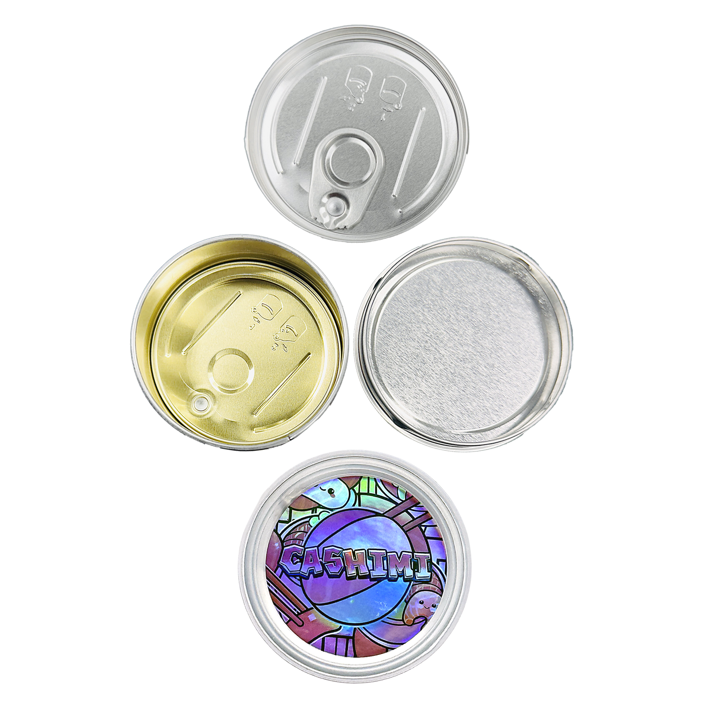 12 Pack - 3.5G Tin Can Style Metal Pull-Top Decorative Storage Containers with Lids - Cashimi