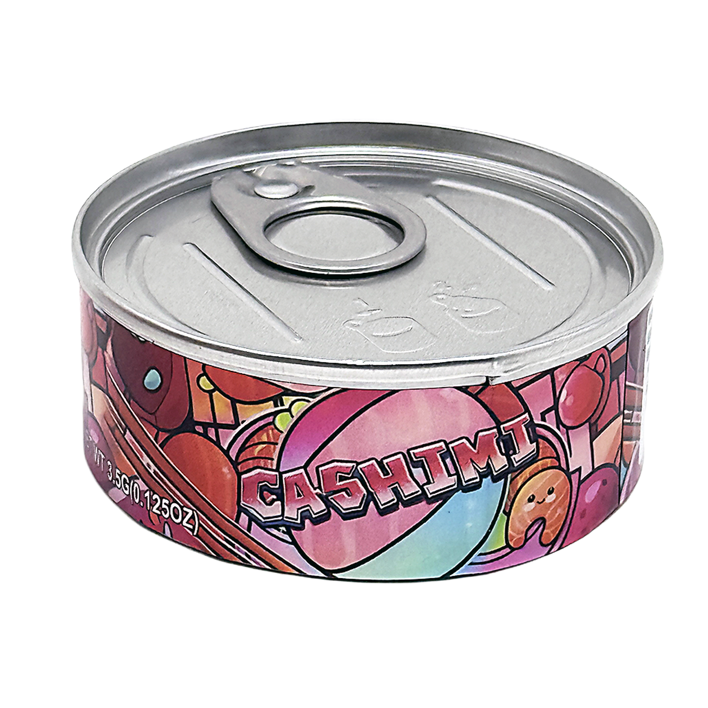 12 Pack - Tin Can Style Metal Storage Pull Top Containers (Lids & Wrap Labels) - Exotic Variant Selection