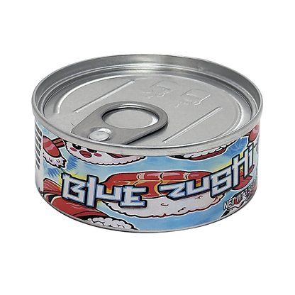 12 Pack - 3.5G Tin Can Style Metal Pull-Top Decorative Storage Containers with Lids - Blue Zushi