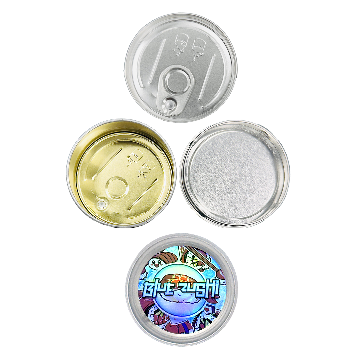 12 Pack - 3.5G Tin Can Style Metal Pull-Top Decorative Storage Containers with Lids - Blue Zushi