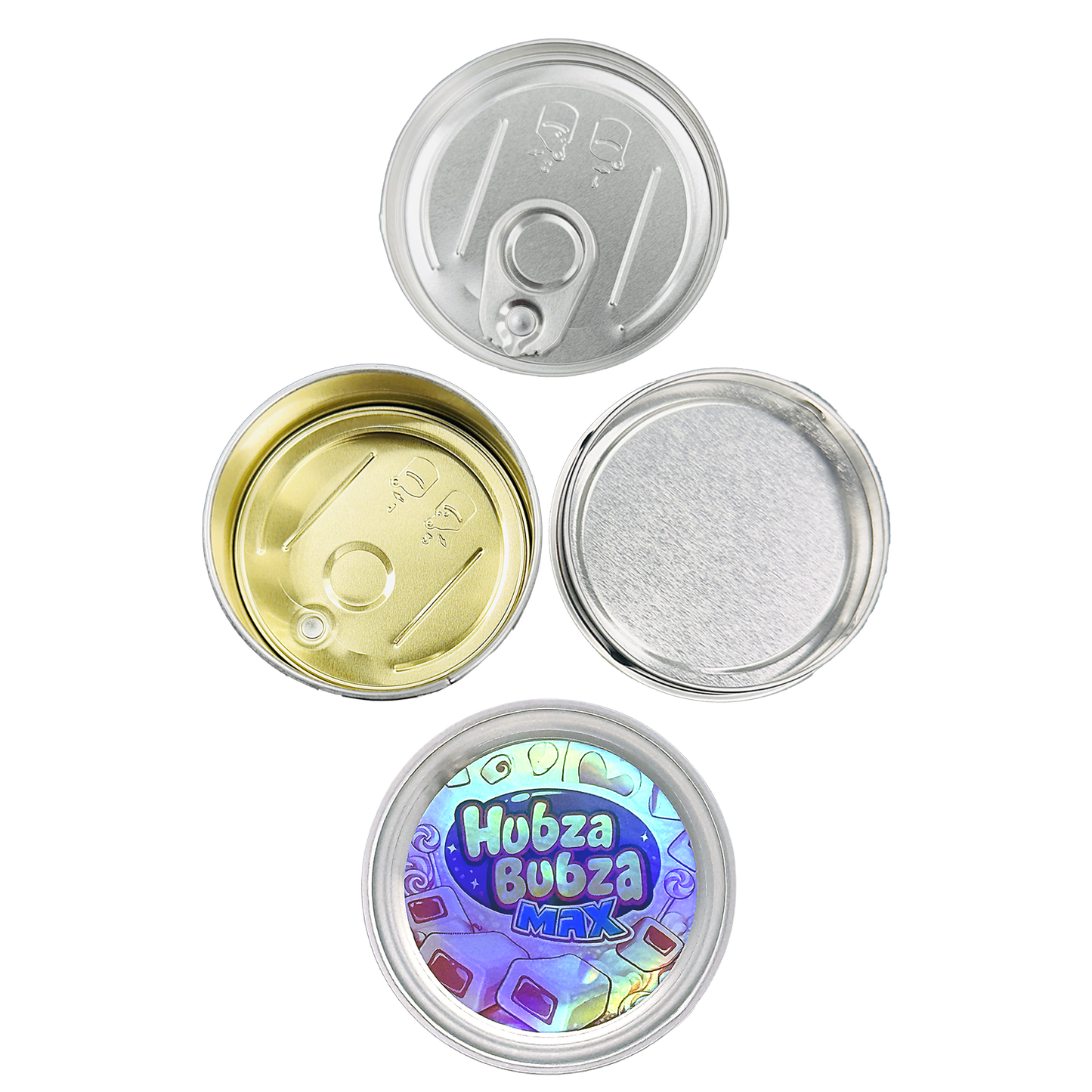 12 Pack - 3.5G Tin Can Style Metal Pull-Top Decorative Storage Containers with Lids - Hubza Bubza Max