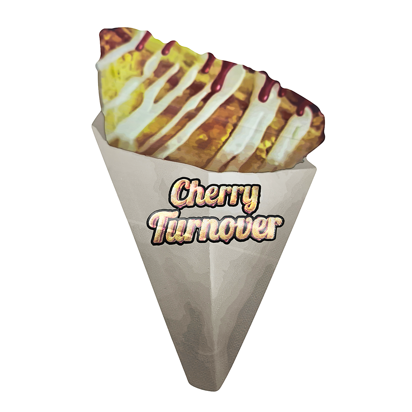 50 Pack – 3.5g Special Die Cut Shaped Mylar Bag - Cherry Turnover